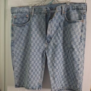 Levi's Blue Jean Shorts with Checkered Design